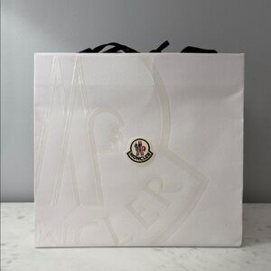 Moncler White Shopping Bag